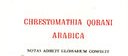 Chrestomathia Qorani Arabica (C.A. NALLINO)
